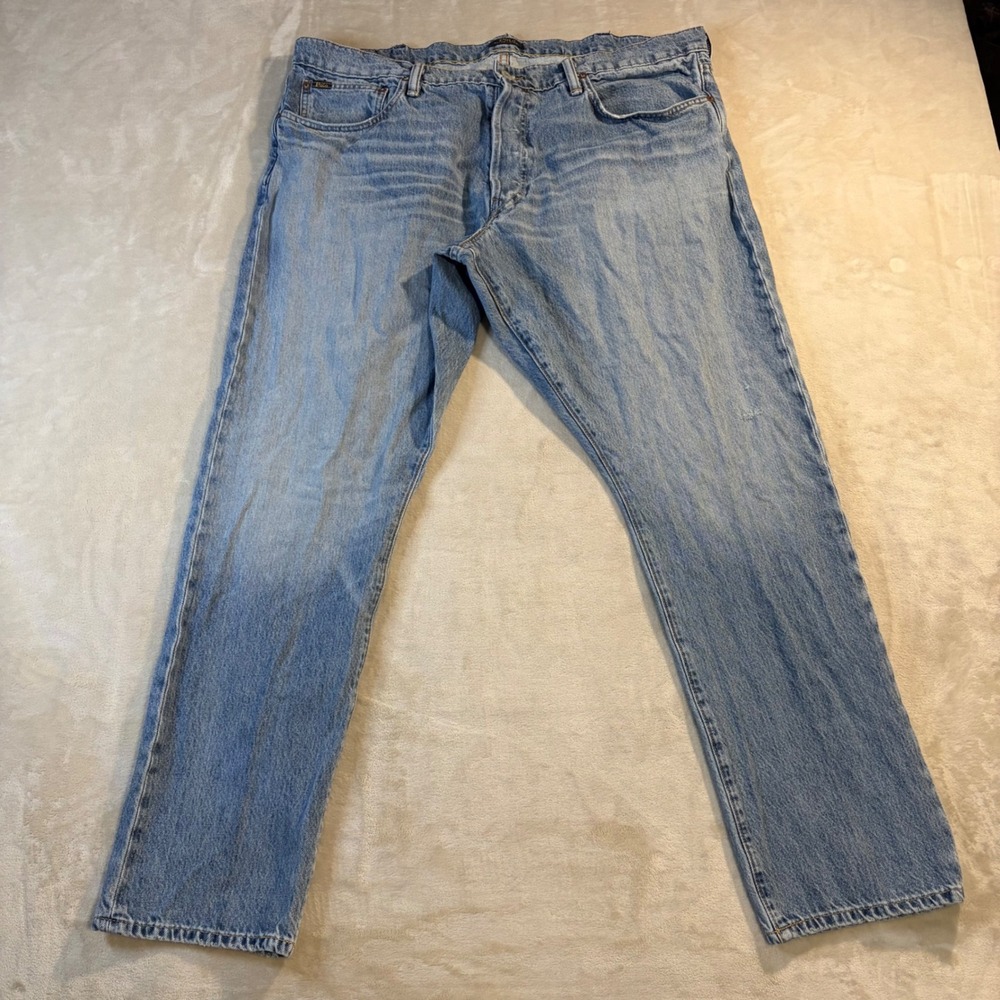 Polo Ralph Lauren Sullivan Slim Jeans Light Wash Blue Denim Mens 40x30 ButtonFly